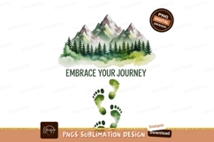 Mountains forest footprints green white Product Image 1