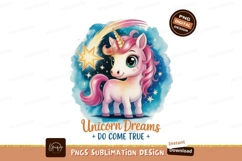 Pink unicorn starry sky white green Product Image 1