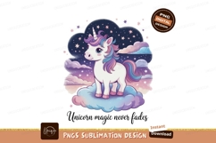 Cute unicorn pastel clouds stars fantasy Product Image 1
