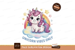 Cute unicorn rainbow stars cloud image Product Image 1