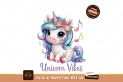 Cute unicorn with rainbow mane and floral crown image Product Image 1