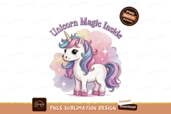 Cute unicorn with colorful mane and tail magic fantasy Product Image 1