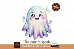Cute ghost watercolor illustration halloween spooky Product Image 1