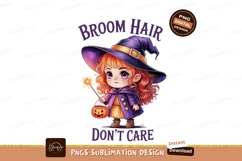 Cute witch girl with pumpkin halloween magic Product Image 1