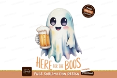 Ghost holding beer mug halloween drink Product Image 1