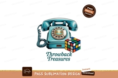Teal rotary phone and colorful puzzle cube image Product Image 1