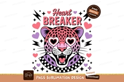Pink leopard heartbreaker illustration purple black Product Image 1