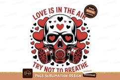 Skull gas mask hearts sublimation image Product Image 1