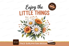 Floral bouquet with inspirational text flowers daisies Product Image 1