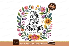 Floral wreath scripture joy strength image Product Image 1