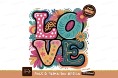 Psychedelic Love Flowers Pattern retro groovy Product Image 1