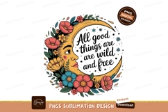 Crescent moon face floral wreath flowers Product Image 1