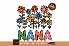 Colorful flowers and nana text floral Product Image 1