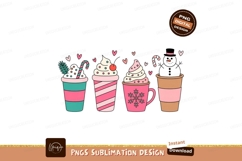 Festive hot drinks with snowman and candy cane image Product Image 1