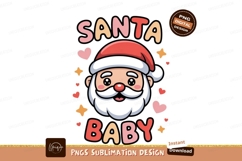 Cute Santa Claus face with text Christmas holiday Product Image 1