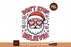 Santa hearts glasses pink text image Product Image 1