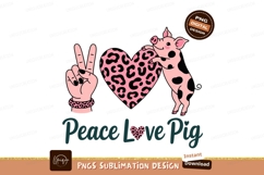 Pink pig peace heart leopard print image Product Image 1