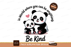 Two pandas with pink heart black white Product Image 1
