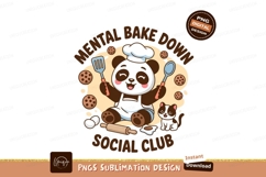 Panda chef baking cookies with cat image Product Image 1