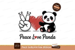 Cute panda peace love heart image Product Image 1