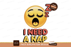 Yawning sleepy emoji with text tired Product Image 1