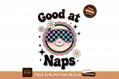 Sleepy face with flowers and checkered mask image Product Image 1