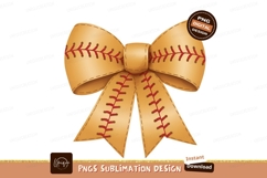 Baseball Ribbon Bow Sublimation Png Vector Product Image 1