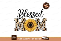 Blessed Mom Sunflower Leopard print Product Image 1
