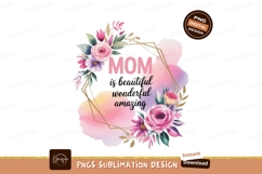 Floral mom quote sublimation pink purple Product Image 1