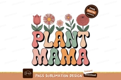 Groovy flowers and plant mama text plants retro Product Image 1
