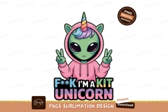 Green alien unicorn hoodie peace sign image Product Image 1