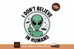 Green alien flipping middle finger surrounded by stars and U Product Image 1