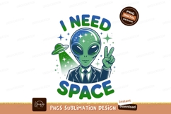Alien suit peace sign spaceship image Product Image 1
