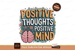 Positive thoughts positive mind brain flowers image Product Image 1