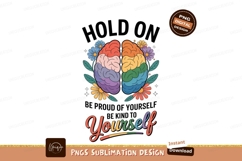 Colorful brain with flowers and text rainbow mental Product Image 1