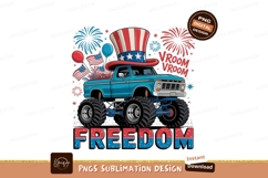 Blue monster truck patriotic celebration freedom Product Image 1