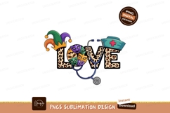 Mardi Gras nurse love stethoscope Product Image 1