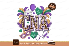 Leopard print cna nurse Mardi Gras image Product Image 1