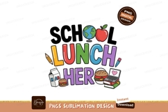 Lunch hero colorful school icons apple globe Product Image 1