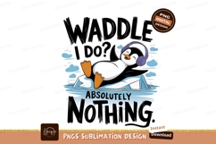 Lazy Penguin Chilling On Ice Sublimation Png Product Image 1