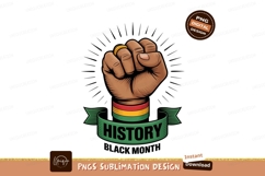 Raised fist with history banner black Product Image 1