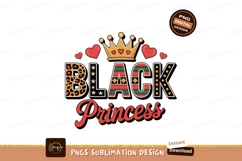 Black princess crown hearts leopard Product Image 1