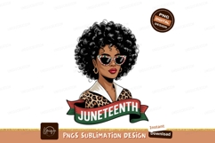 Woman with curly hair and sunglasses leopard Product Image 1