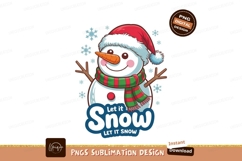 Festive snowman wearing santa hat and scarf christmas Product Image 1