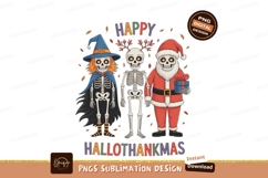 Skeletons dressed as witch santa and reindeer halloween Product Image 1