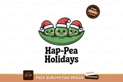 Three peas wearing santa hats christmas green Product Image 1