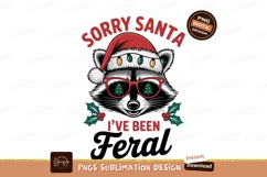Raccoon wearing santa hat and glasses christmas Product Image 1