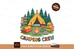 Yellow tent campfire backpack trees nature Product Image 1