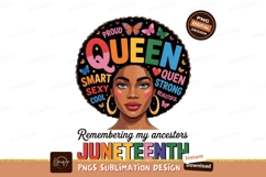 Black woman queen butterflies text proud Product Image 1