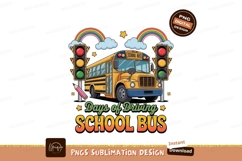 Yellow school bus traffic lights rainbow image Product Image 1